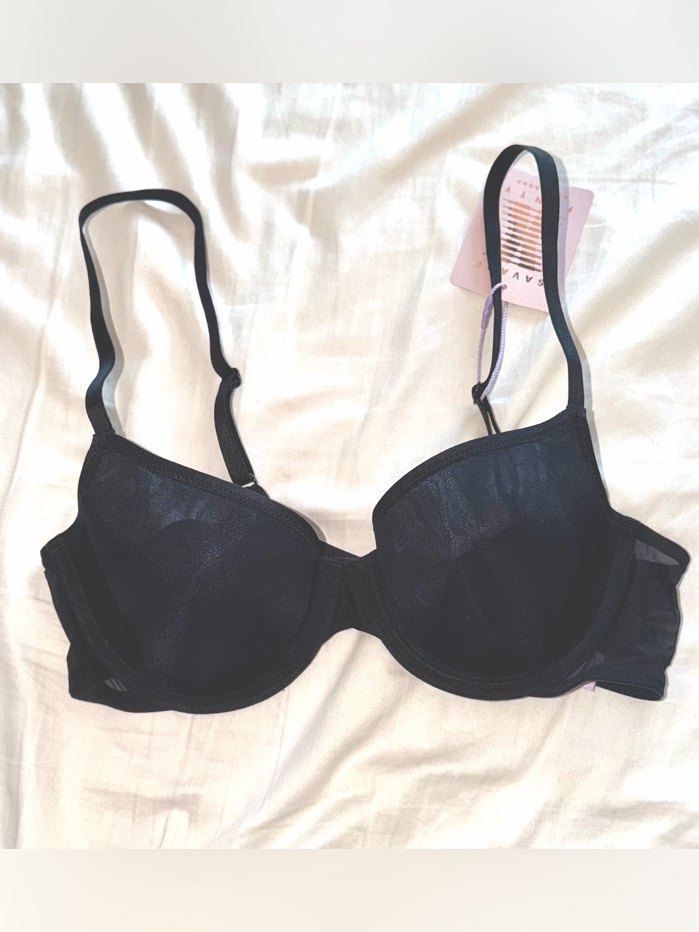 Savage x Fenty Black Mesh Demi bra 34C